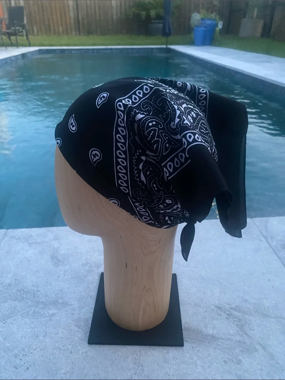 Black Paisley Bandana Headscarf - Women's Wrap